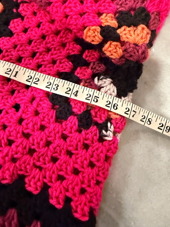 Handmade Crochet Granny Square One Size Cozy Cardigan Boho Chunky Knit Sweater - Picture 4 of 8